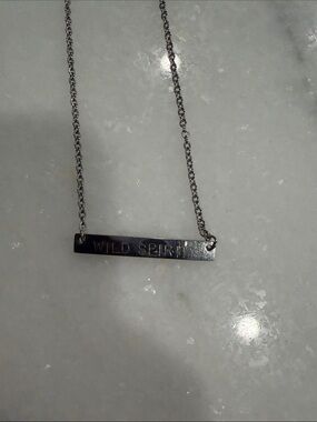 Wild Spirit Silver Bar Necklace - Women’s Silver Tone Pendant